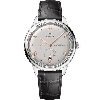De Ville Prestige 41 mm, steel on leather strap