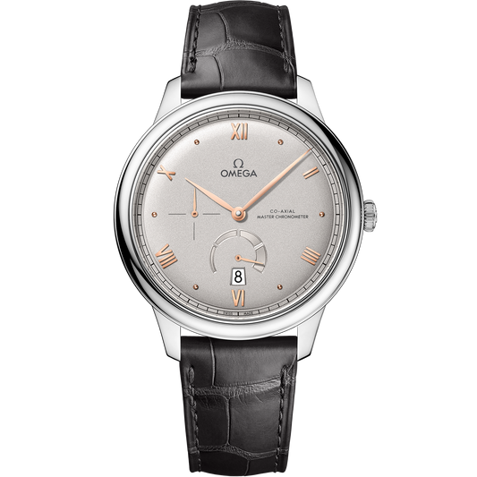 De Ville Prestige 41 mm, steel on leather strap