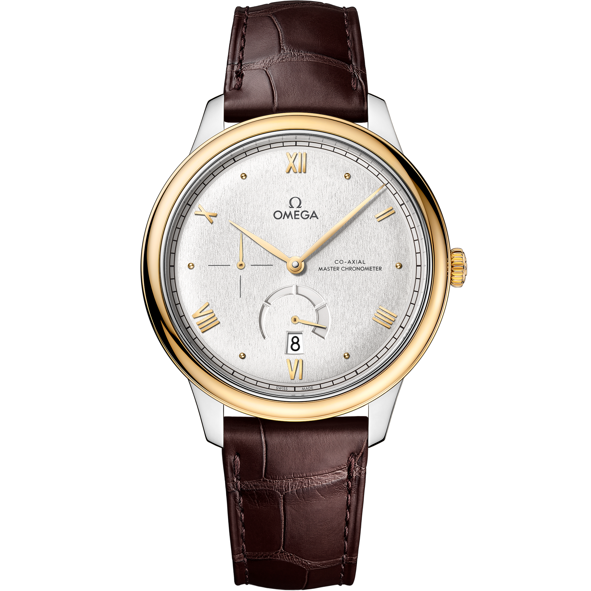 De Ville Prestige 41 mm, steel ‑ yellow gold on leather strap