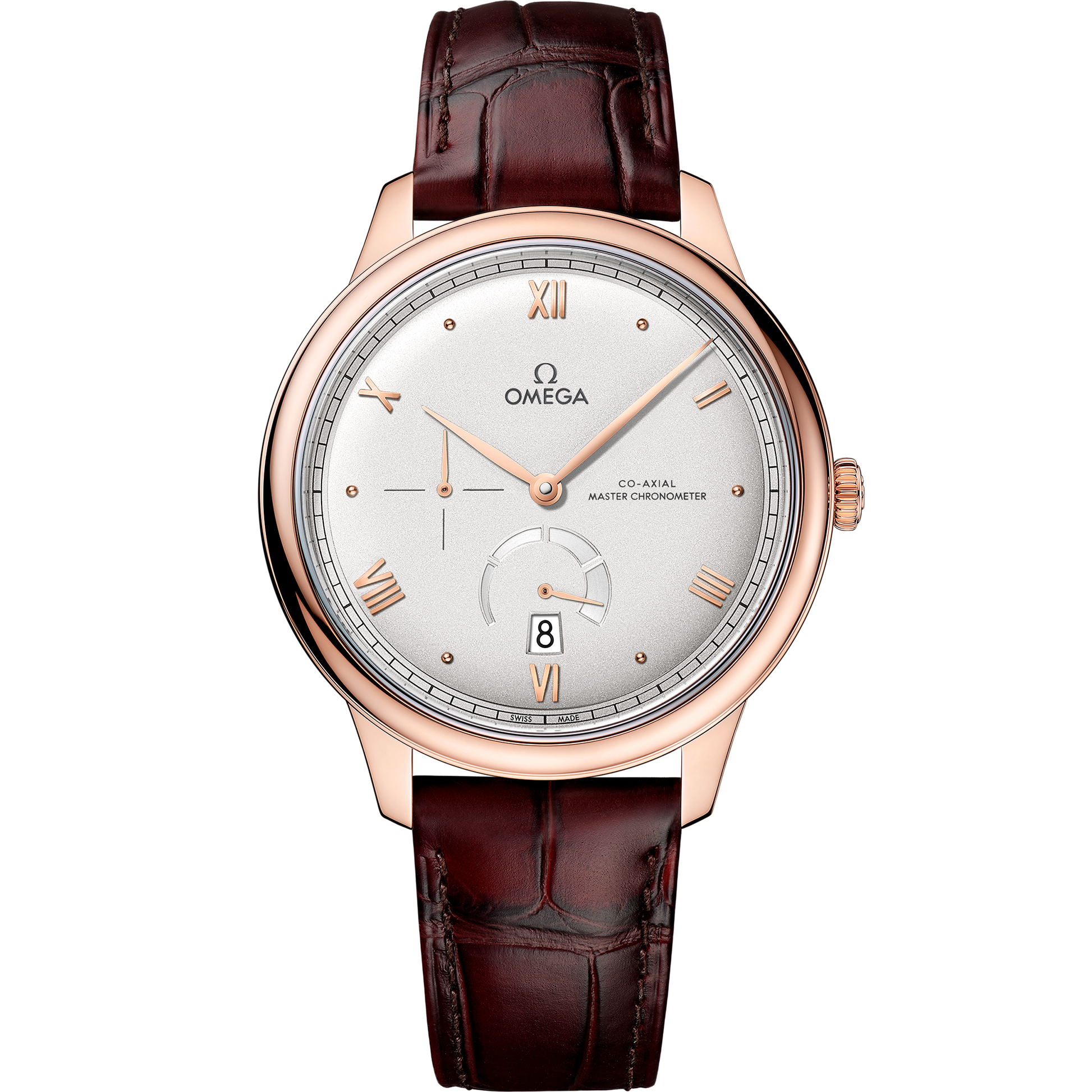 De Ville Prestige 41 mm, Sedna™ gold on leather strap