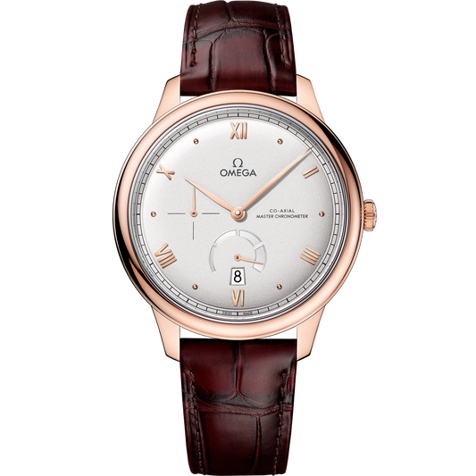 De Ville Prestige 41 mm, Sedna™ gold on leather strap