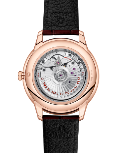 De Ville Prestige 41 mm, Sedna™ gold on leather strap