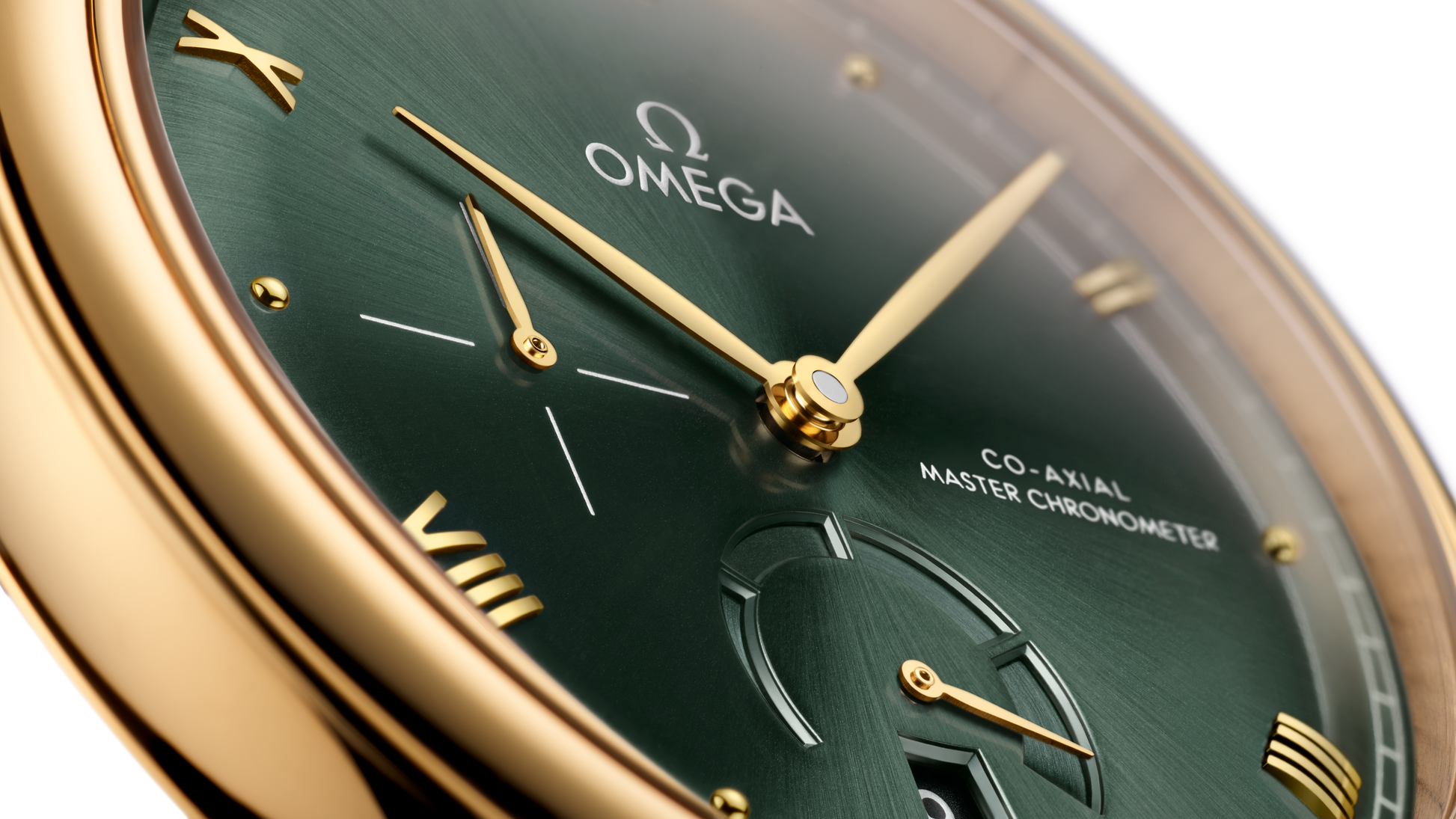 De Ville Prestige 41 mm, yellow gold on leather strap