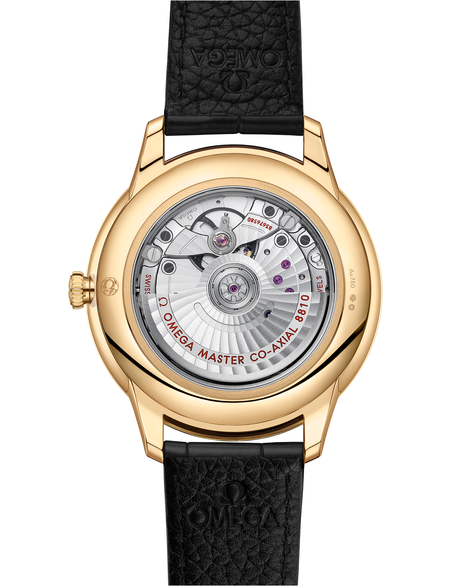 De Ville Prestige 41 mm, yellow gold on leather strap