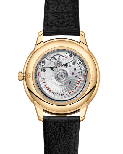 De Ville Prestige 41 mm, yellow gold on leather strap