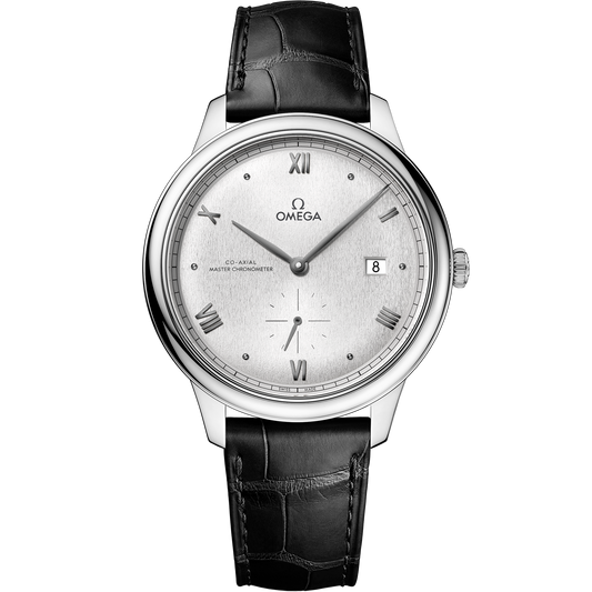 De Ville Prestige 41 mm, steel on leather strap