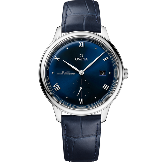 De Ville Prestige 41 mm, steel on leather strap