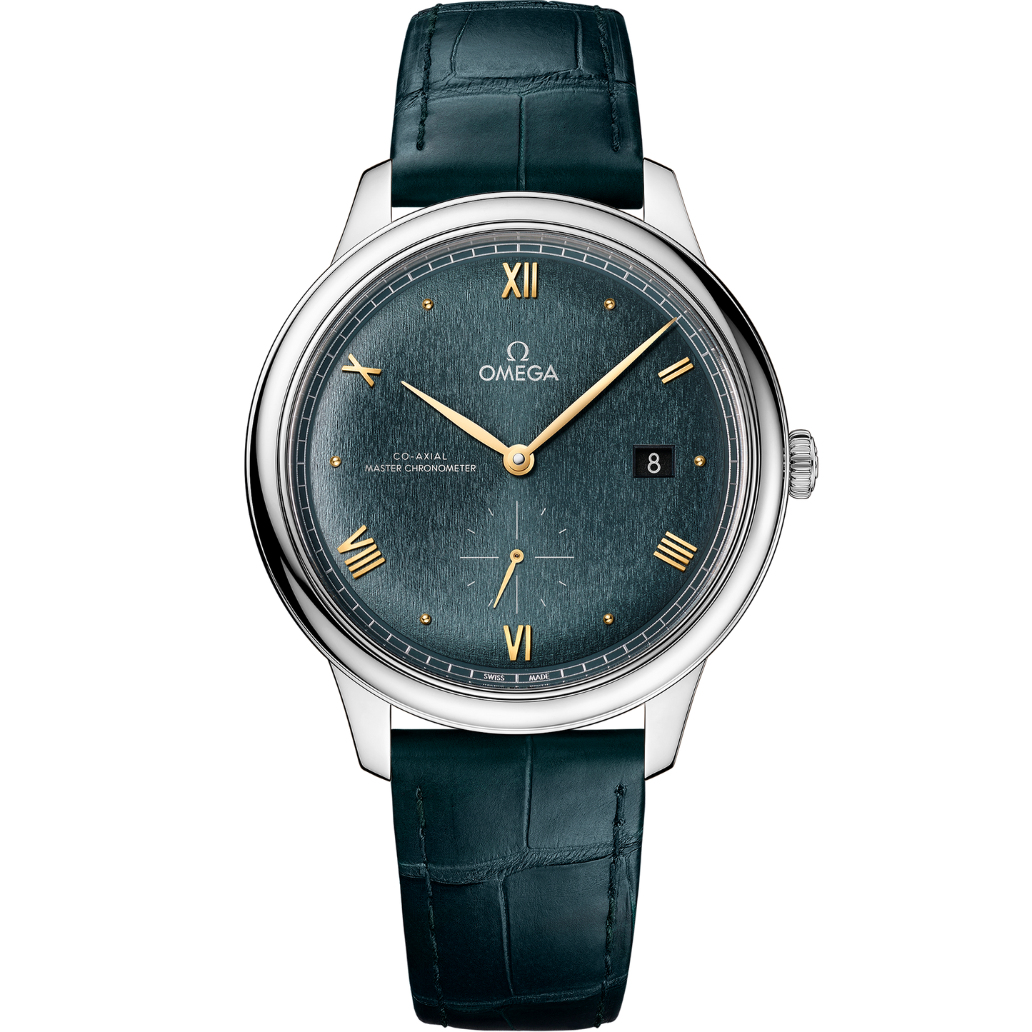 De Ville Prestige 41 mm, steel on leather strap