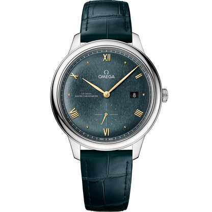 De Ville Prestige 41 mm, steel on leather strap