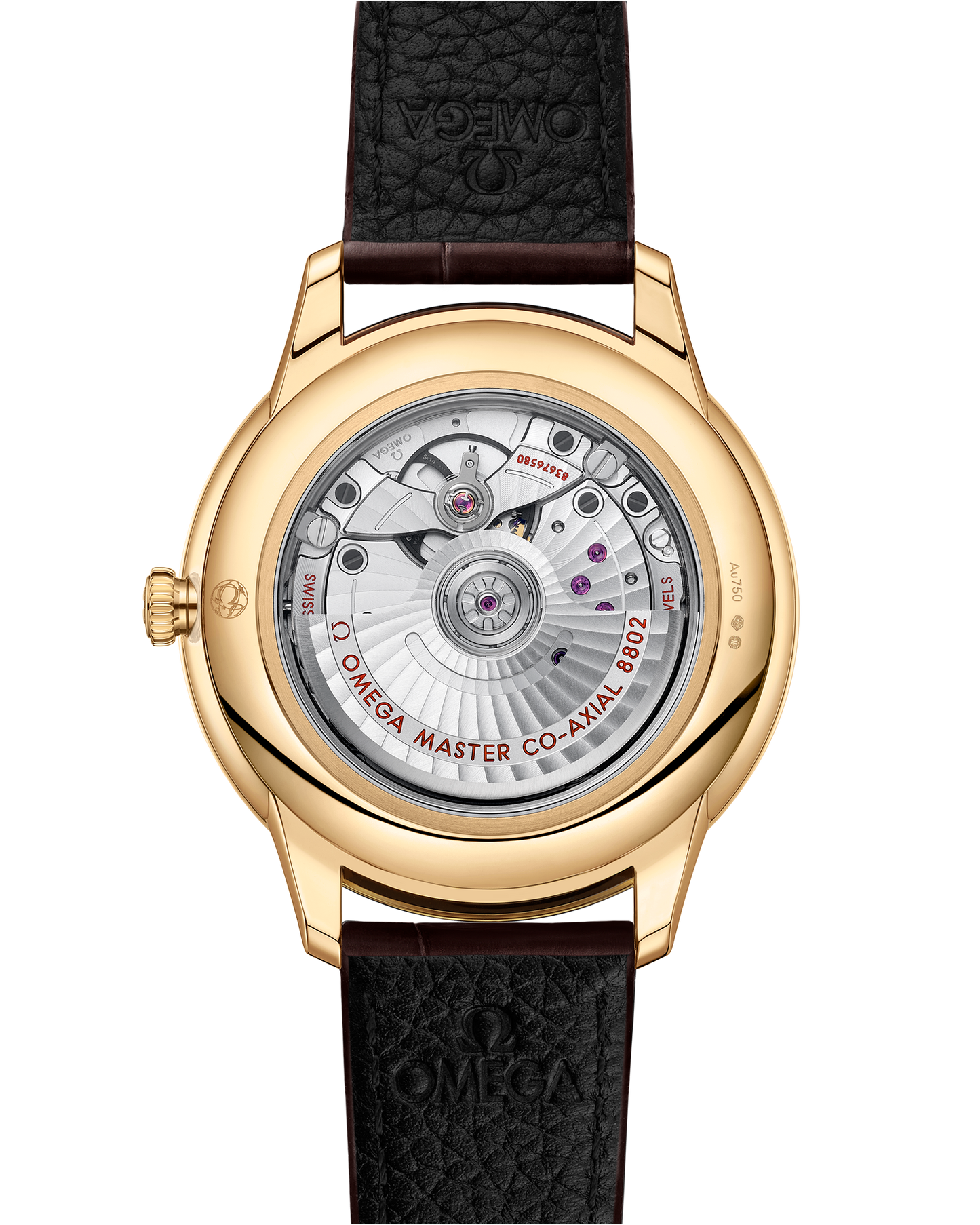 De Ville Prestige 41 mm, yellow gold on leather strap