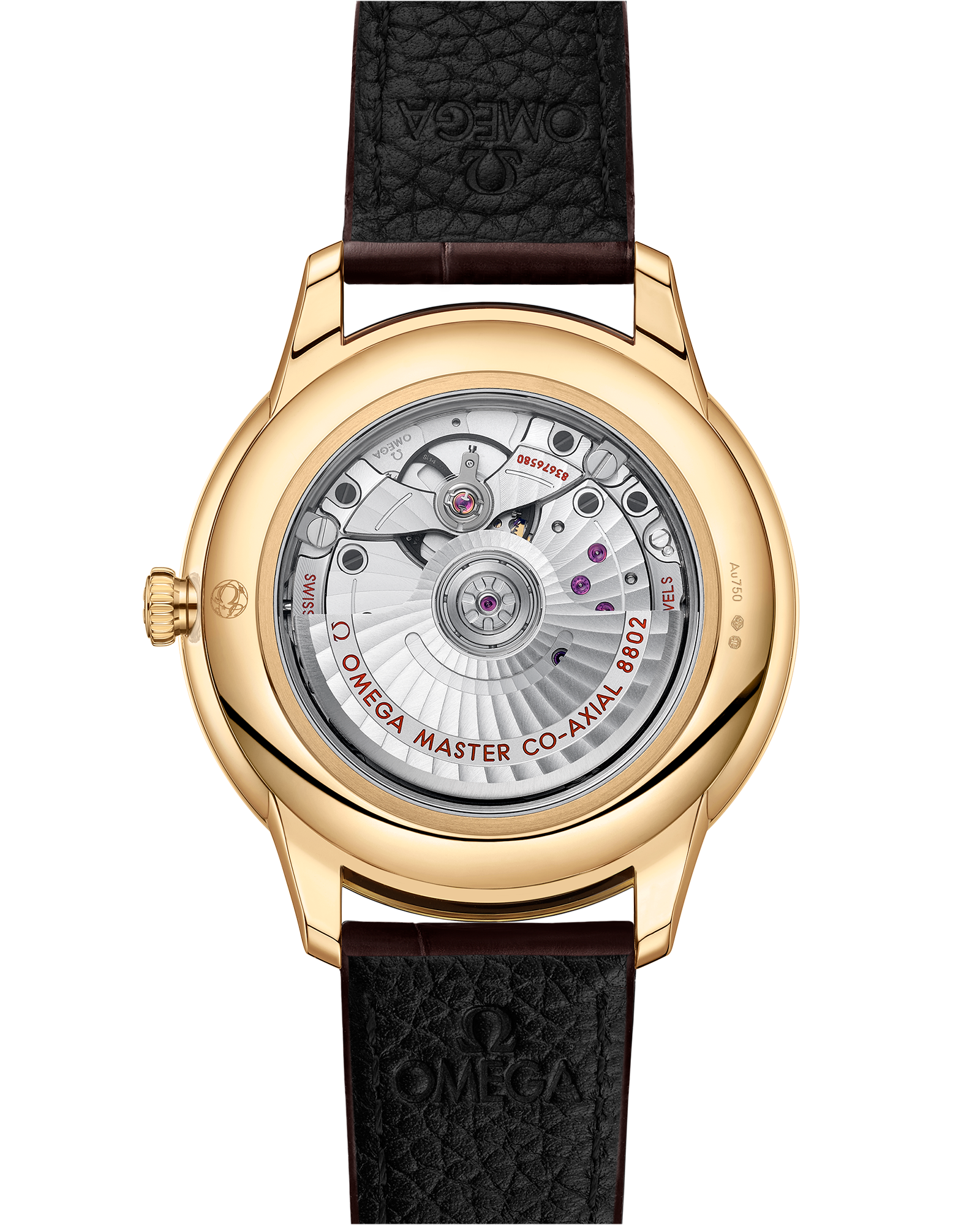 De Ville Prestige 41 mm, yellow gold on leather strap