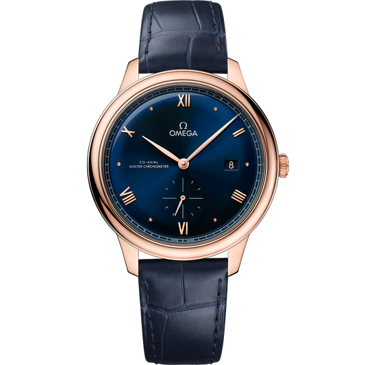 De Ville Prestige 41 mm, Sedna™ gold on leather strap