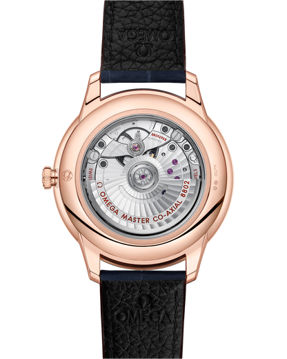 De Ville Prestige 41 mm, Sedna™ gold on leather strap