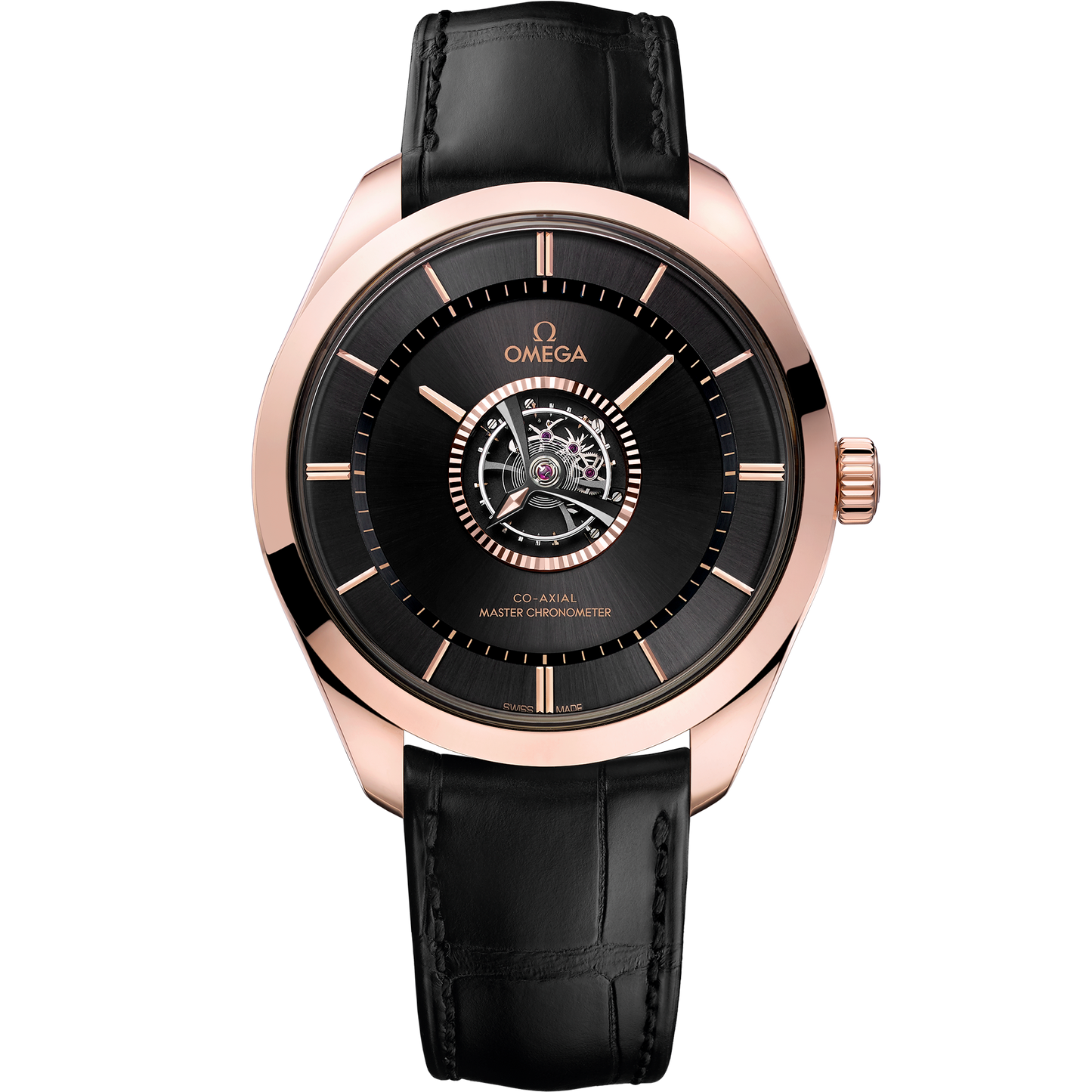 De Ville Tourbillon 43 mm, Sedna™ gold ‑ Canopus Gold™ on leather strap