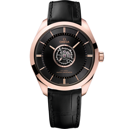De Ville Tourbillon 43 mm, Sedna™ gold ‑ Canopus Gold™ on leather strap