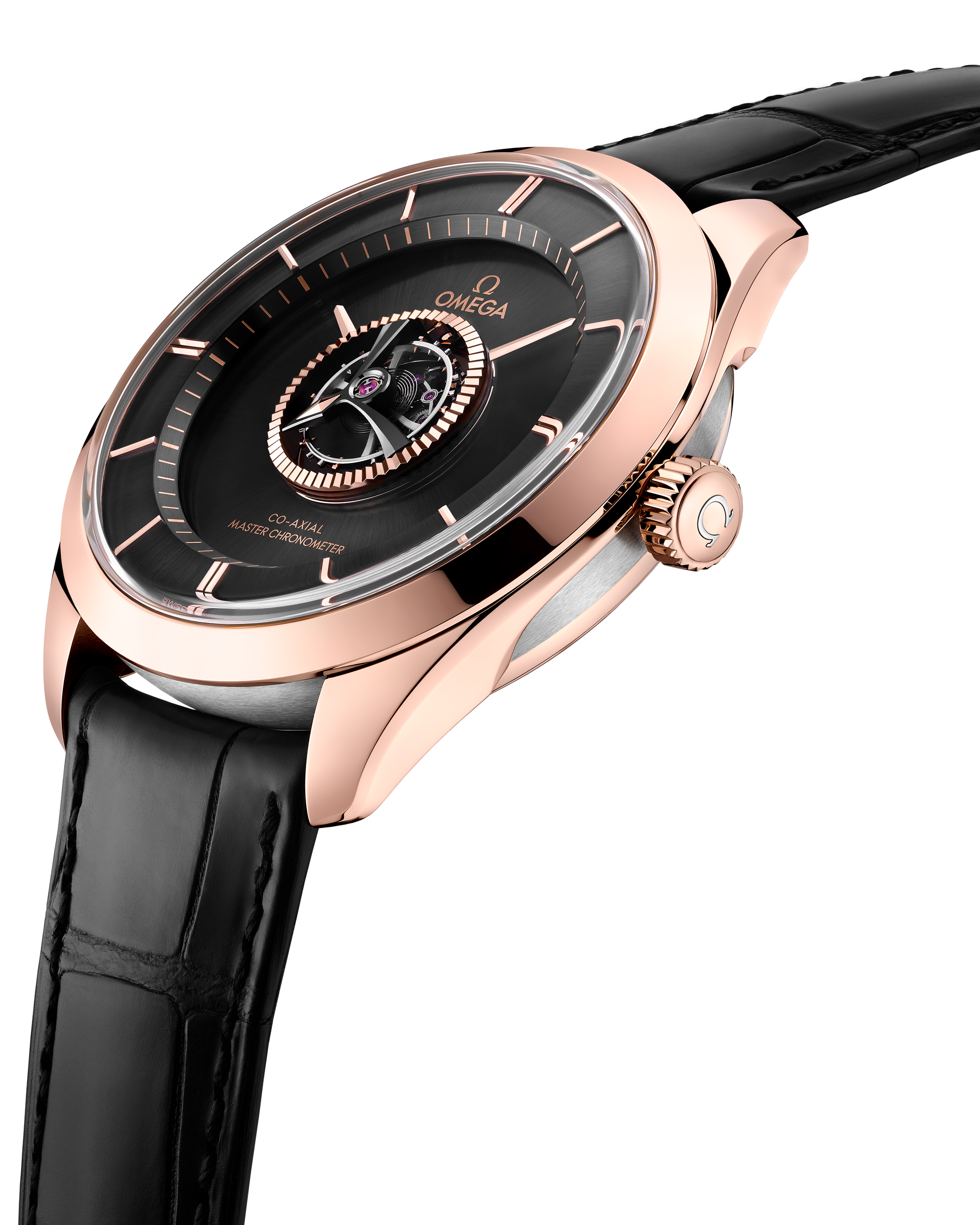 De Ville Tourbillon 43 mm, Sedna™ gold ‑ Canopus Gold™ on leather strap