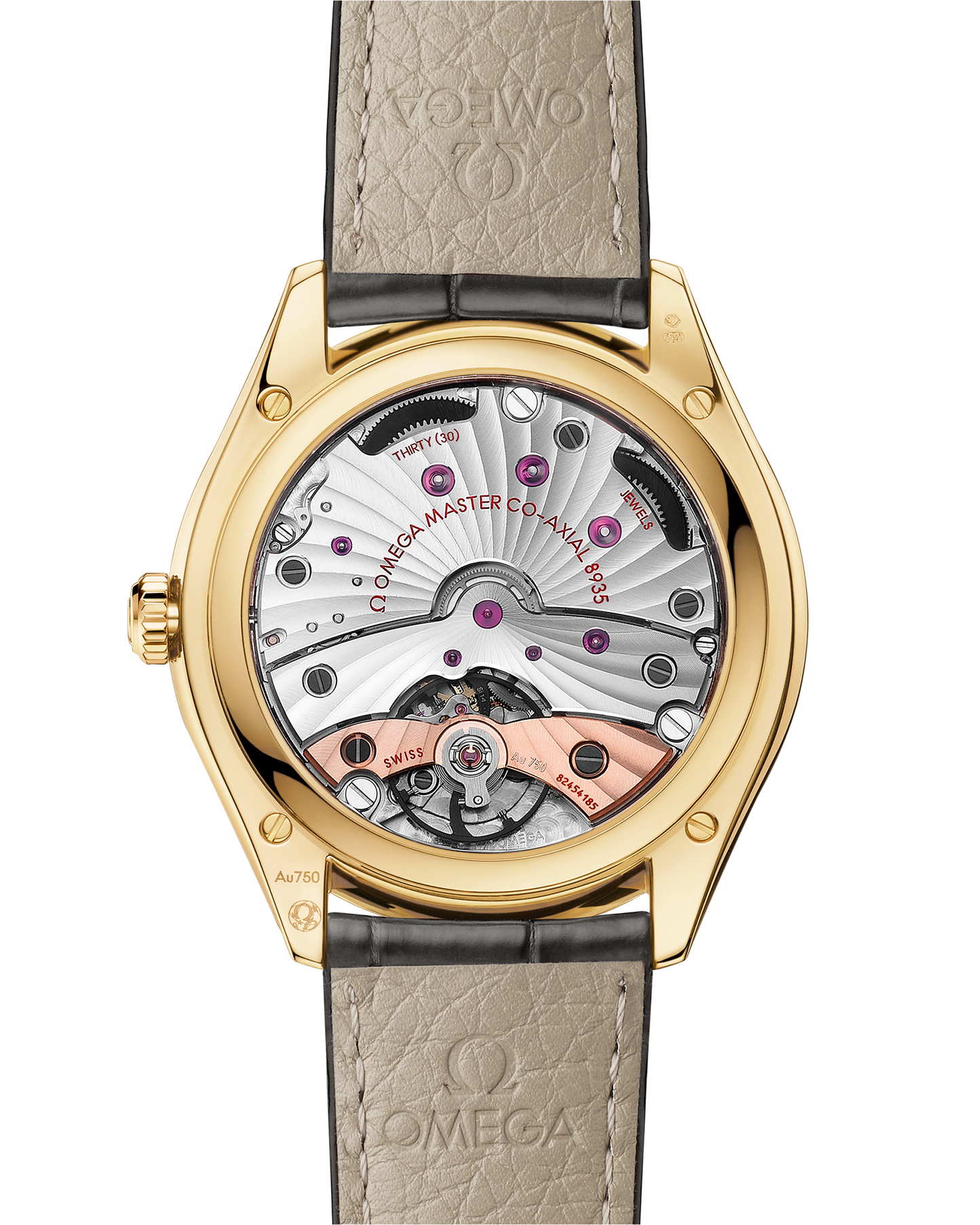 De Ville Trésor 40 mm, yellow gold on leather strap