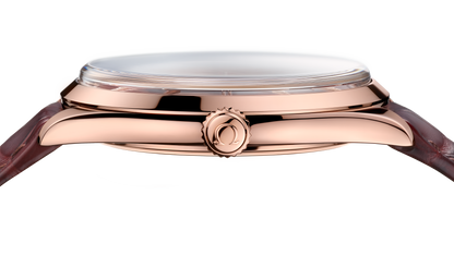 De Ville Trésor 40 mm, Sedna™ gold on leather strap
