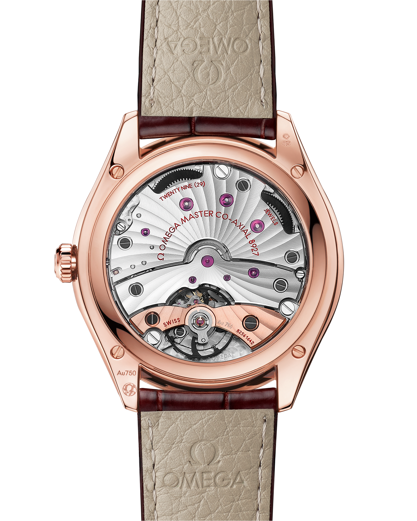 De Ville Trésor 40 mm, Sedna™ gold on leather strap