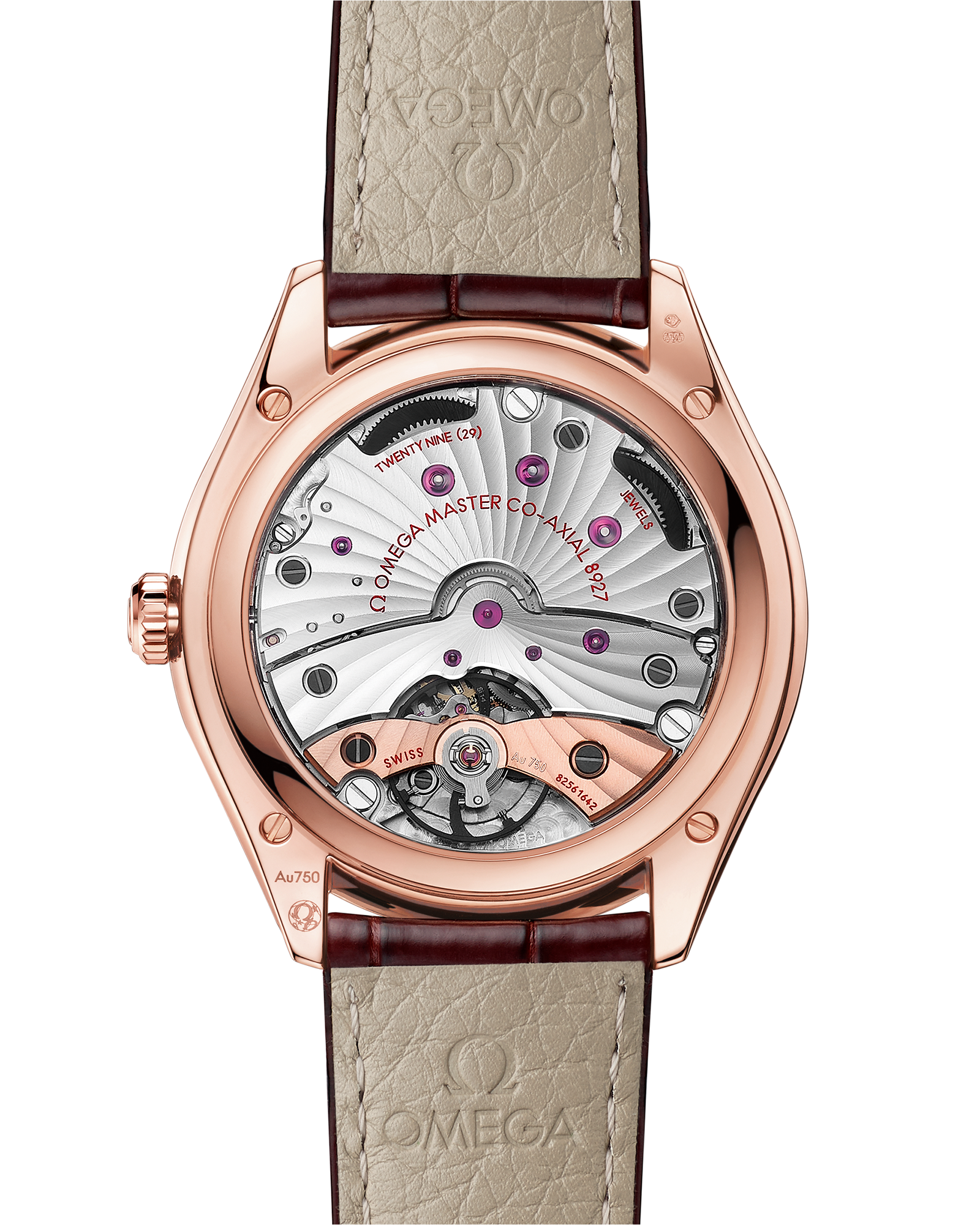 De Ville Trésor 40 mm, Sedna™ gold on leather strap