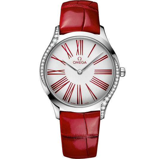 De Ville Trésor 36 mm, steel on leather strap