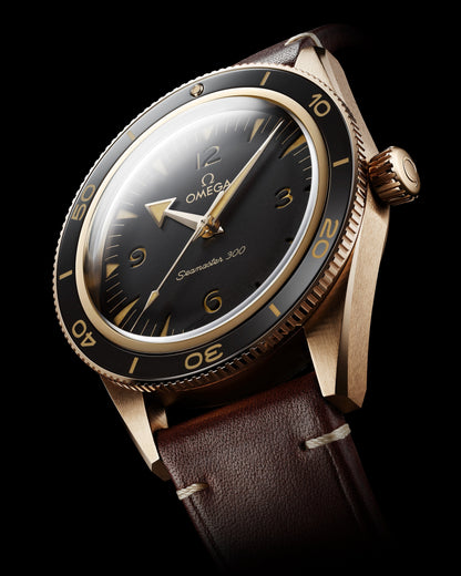 Seamaster 300 41 mm, Bronze gold on leather strap