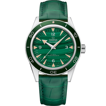 Seamaster 300 41 mm, platinum on leather strap