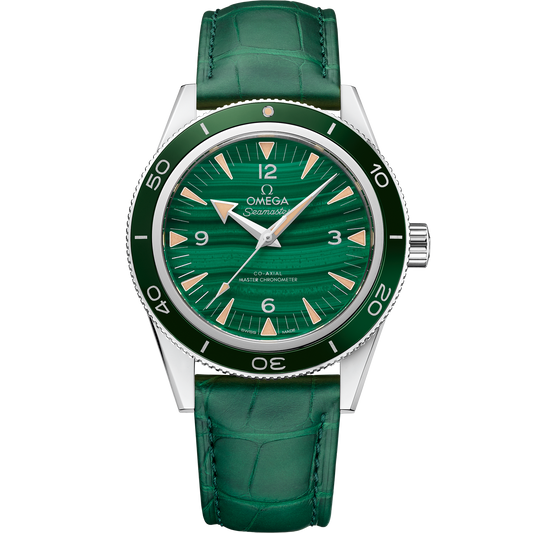 Seamaster 300 41 mm, platinum on leather strap