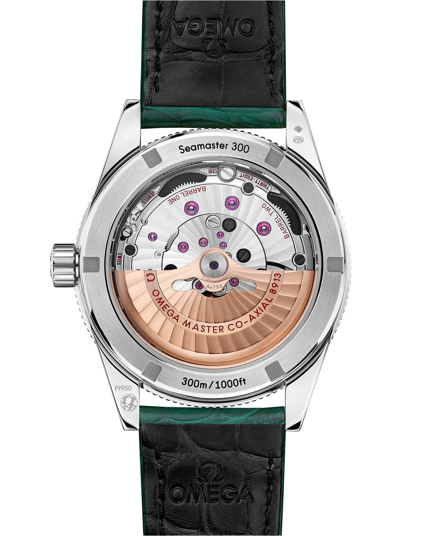 Seamaster 300 41 mm, platinum on leather strap