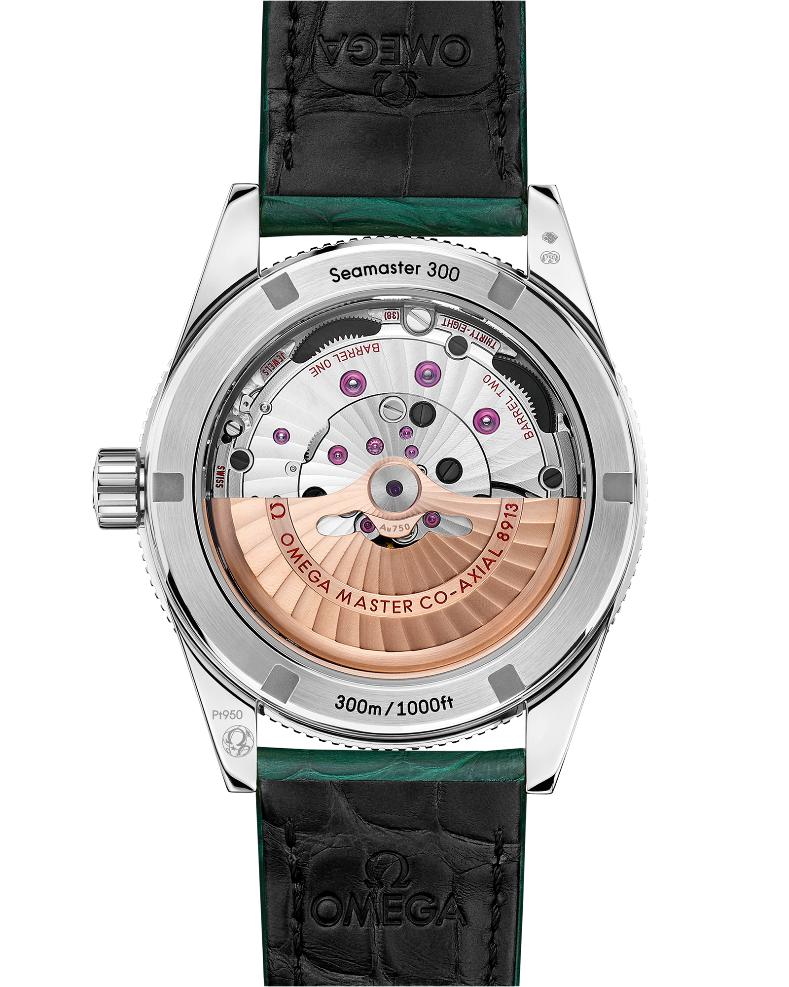 Seamaster 300 41 mm, platinum on leather strap