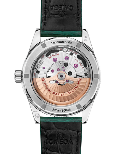 Seamaster 300 41 mm, platinum on leather strap