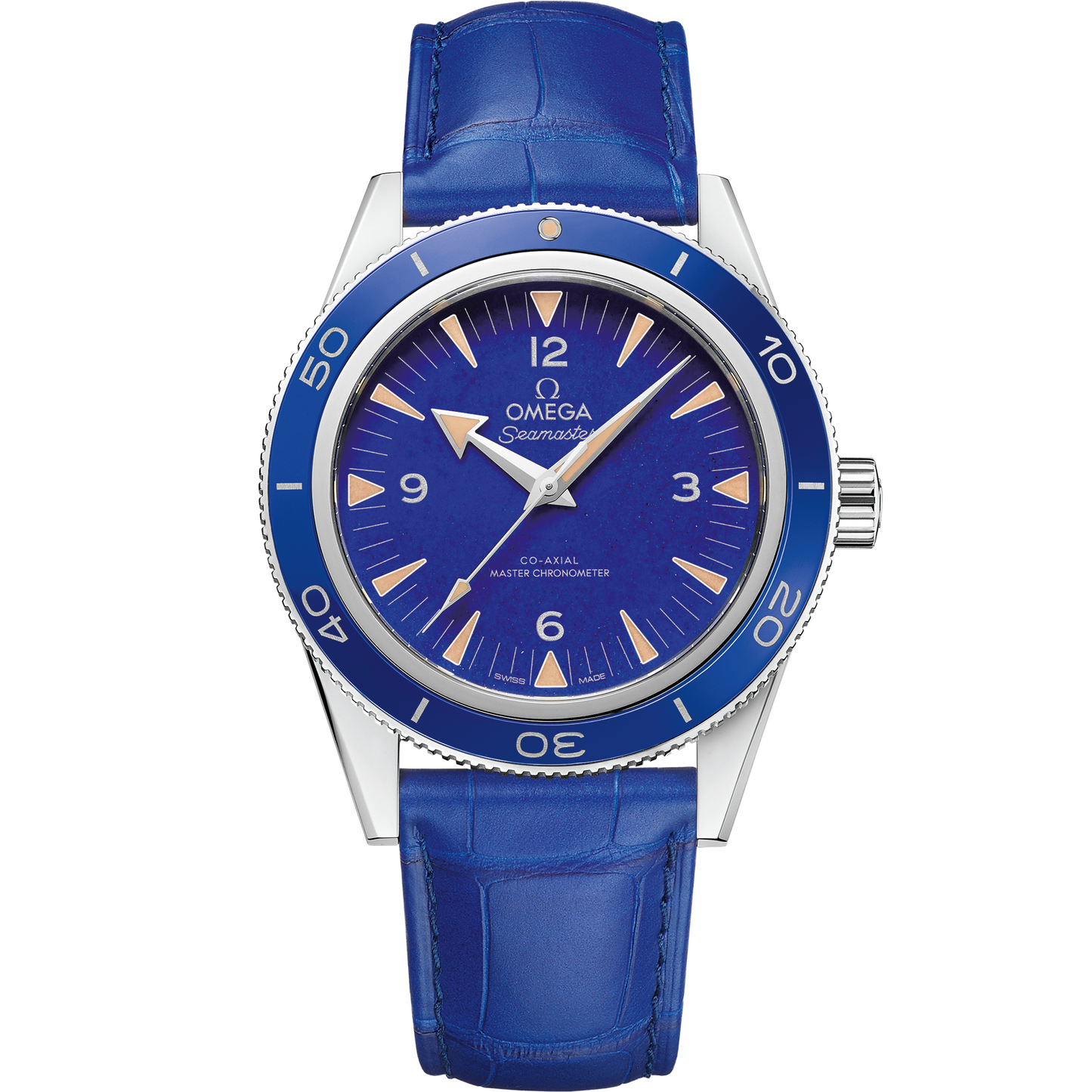 Seamaster 300 41 mm, platinum on leather strap