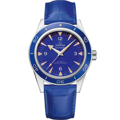 Seamaster 300 41 mm, platinum on leather strap