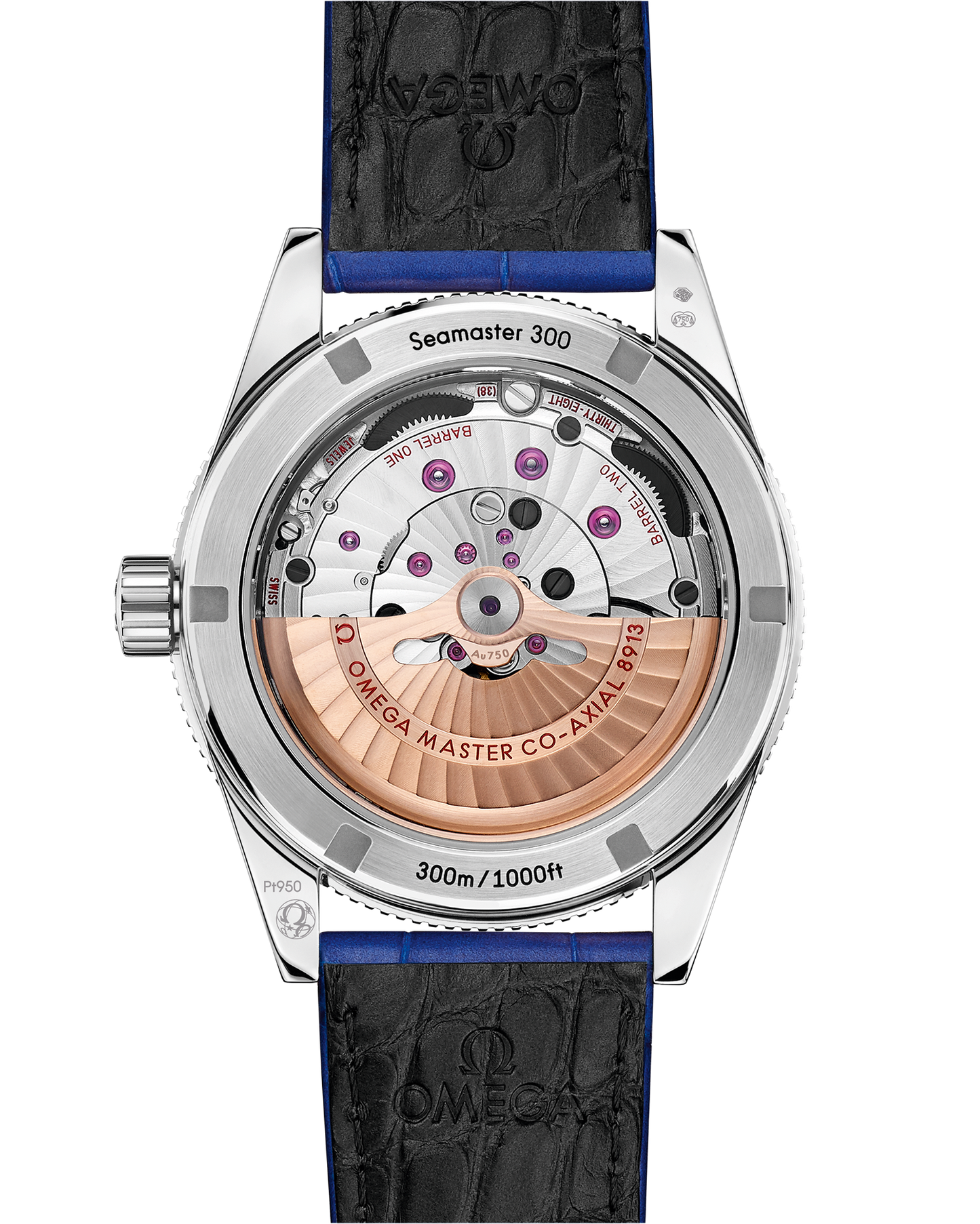 Seamaster 300 41 mm, platinum on leather strap