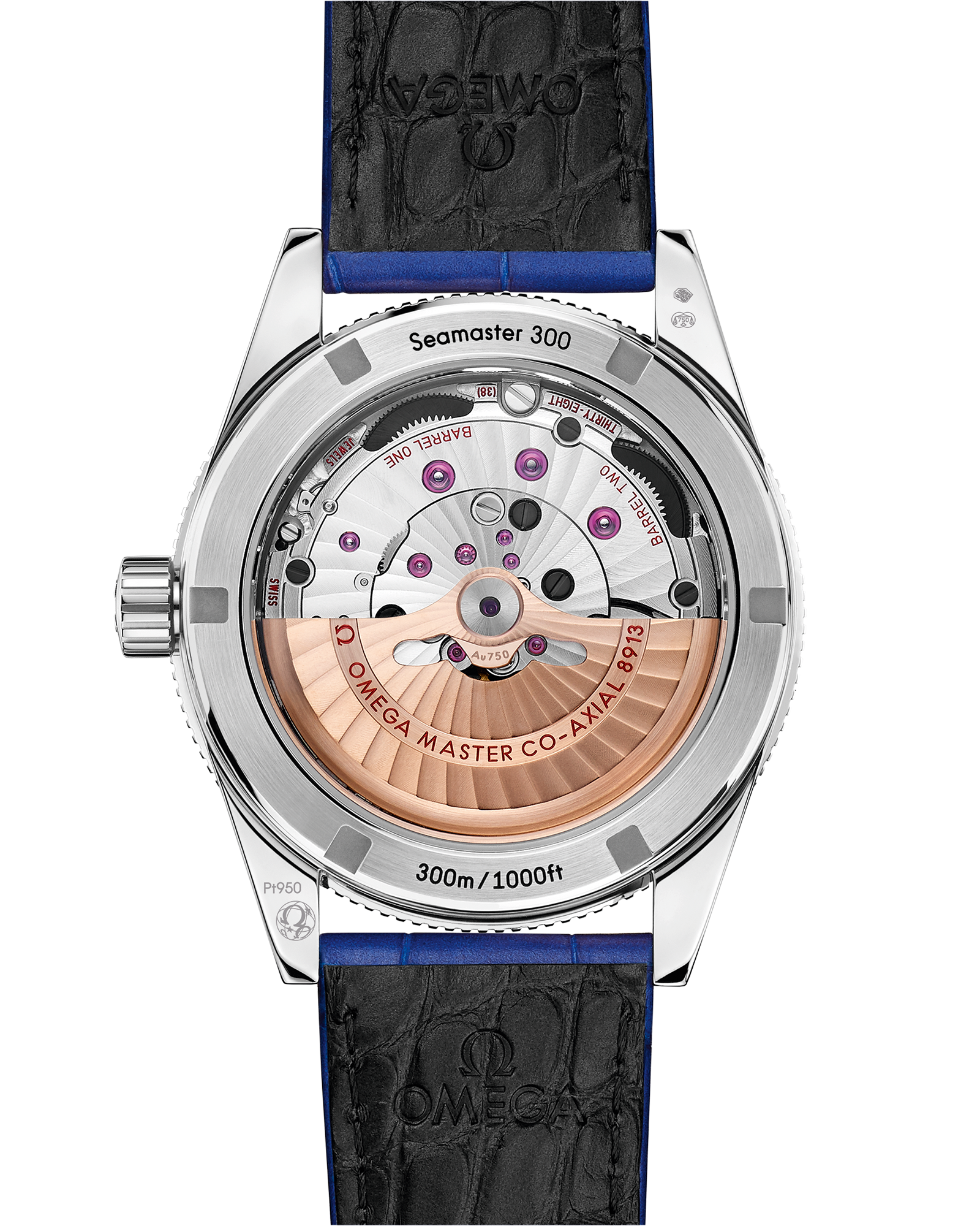Seamaster 300 41 mm, platinum on leather strap