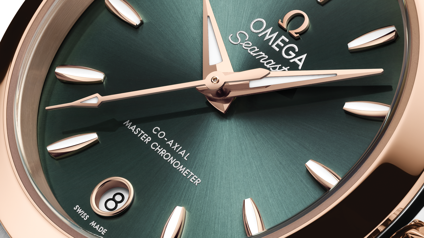 Seamaster Aqua Terra 150M 30 mm, steel ‑ Sedna™ gold on steel ‑ Sedna™ gold