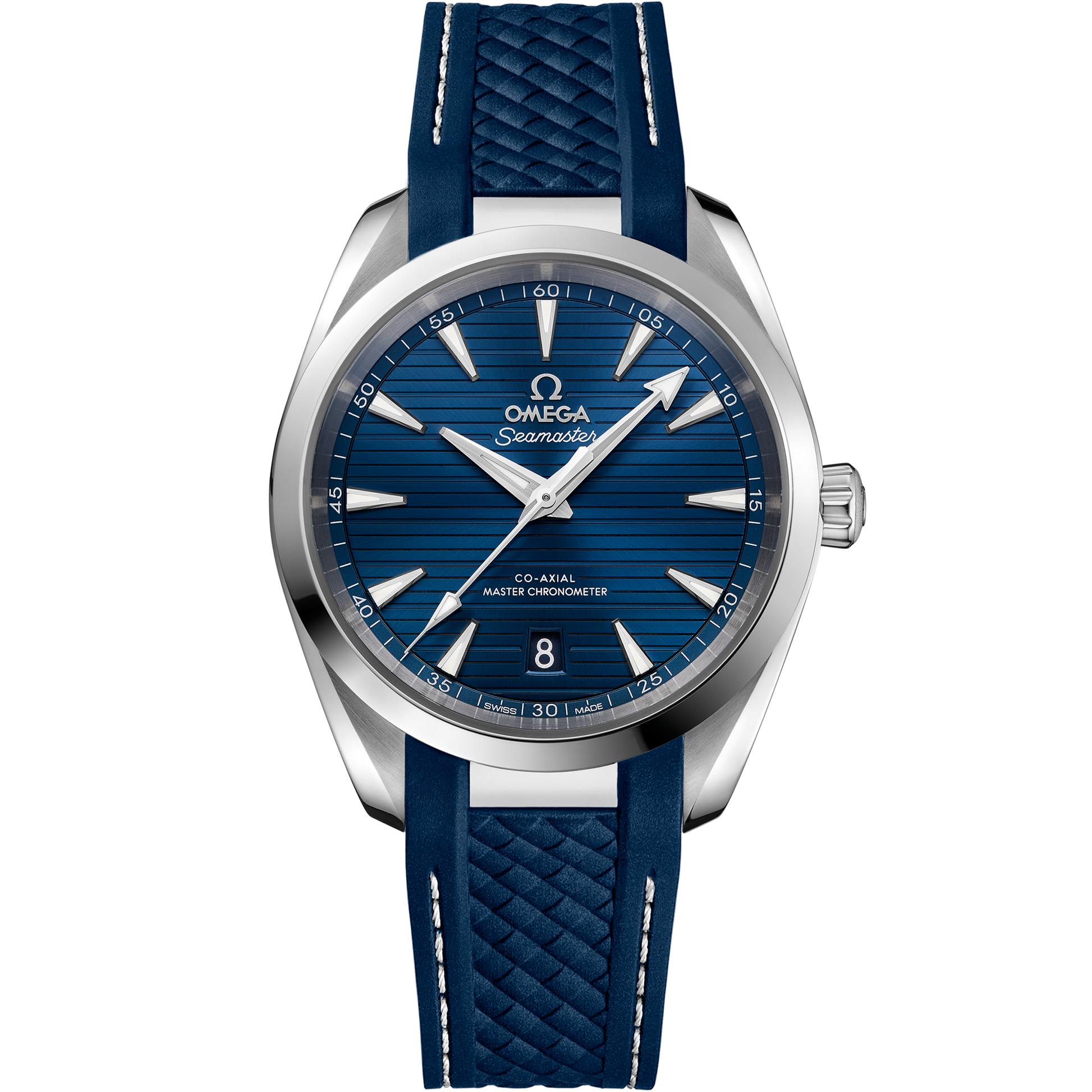 Seamaster Aqua Terra 150M 38 mm, steel on rubber strap