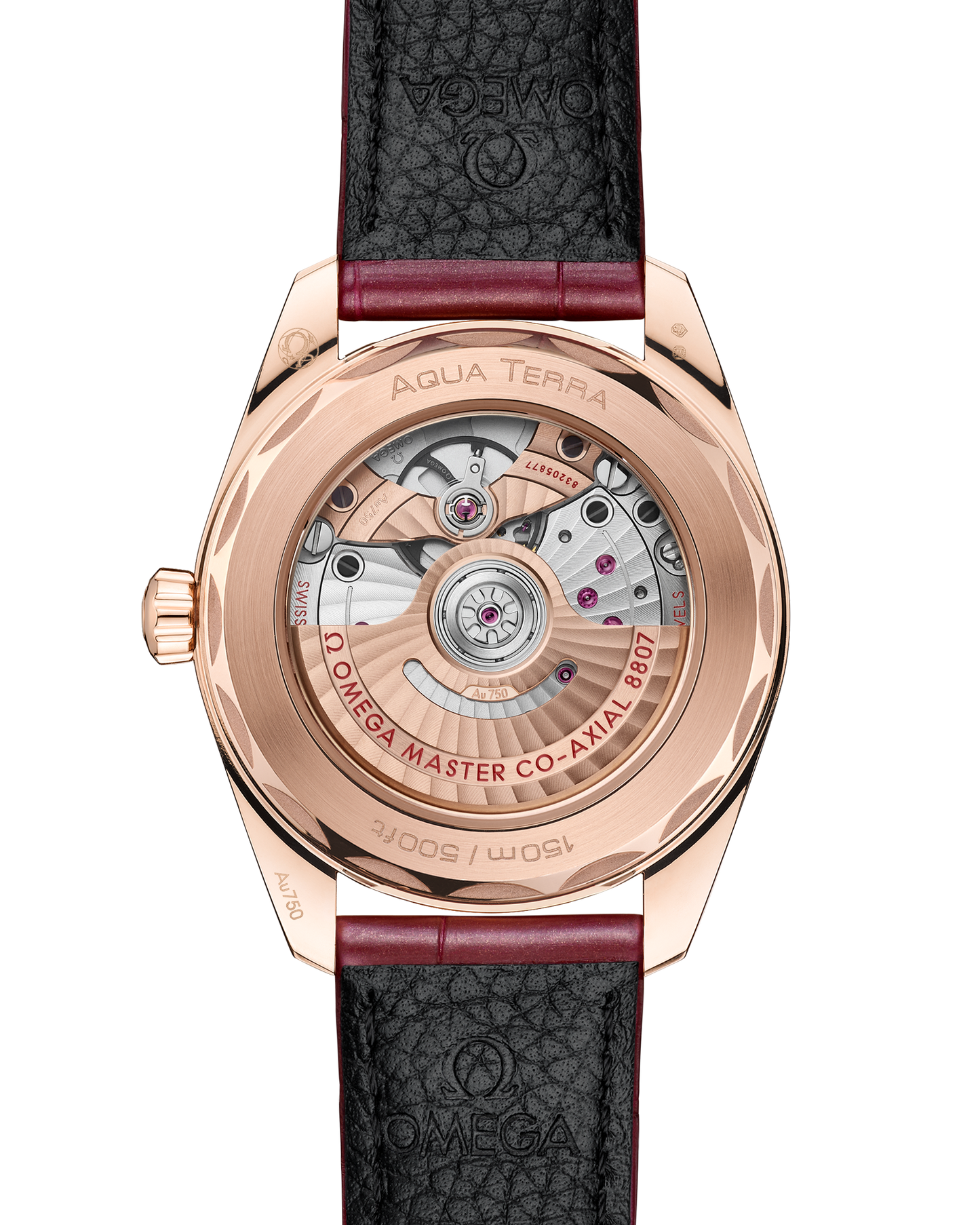 Seamaster Aqua Terra 150M 38 mm, Sedna™ gold on leather strap