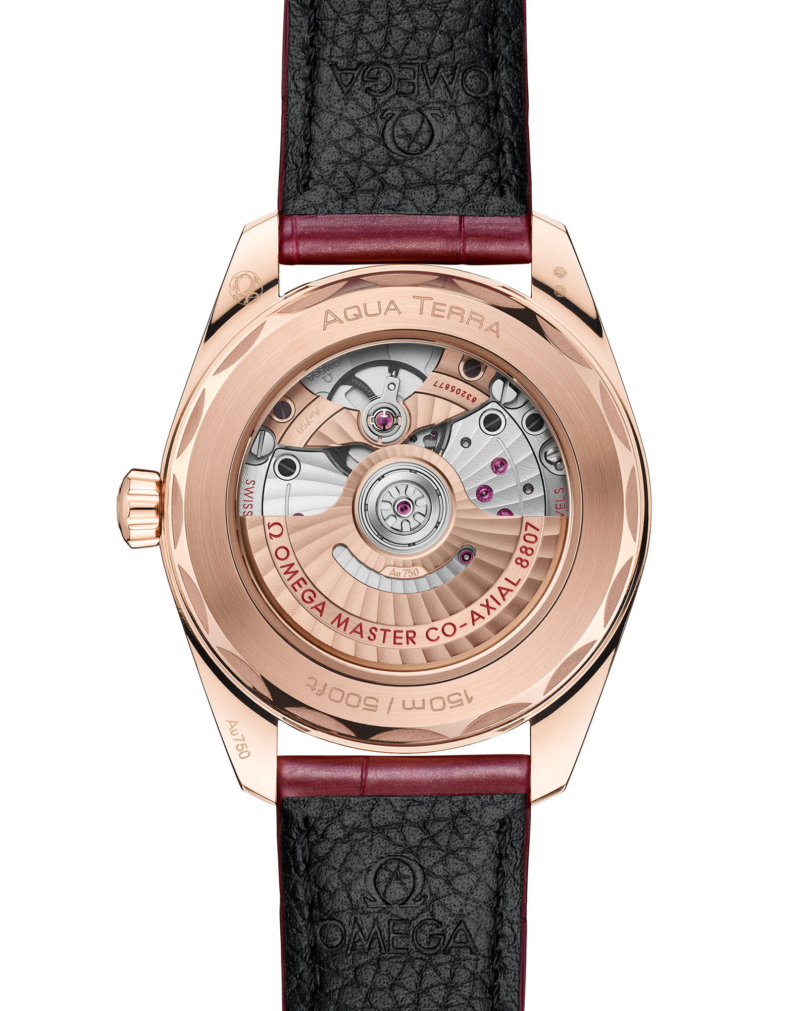 Seamaster Aqua Terra 150M 38 mm, Sedna™ gold on leather strap