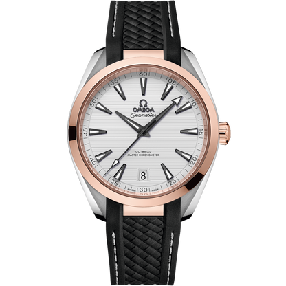 Seamaster Aqua Terra 150M 41 mm, steel ‑ Sedna™ gold on rubber strap