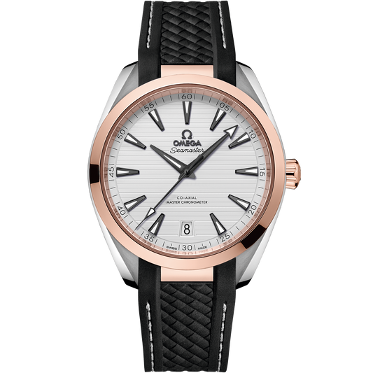 Seamaster Aqua Terra 150M 41 mm, steel ‑ Sedna™ gold on rubber strap