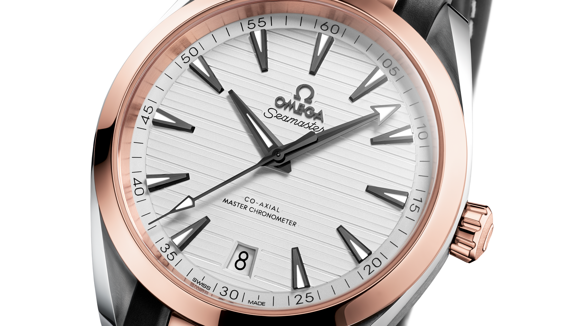 Seamaster Aqua Terra 150M 41 mm, steel ‑ Sedna™ gold on rubber strap