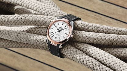 Seamaster Aqua Terra 150M 41 mm, steel ‑ Sedna™ gold on rubber strap