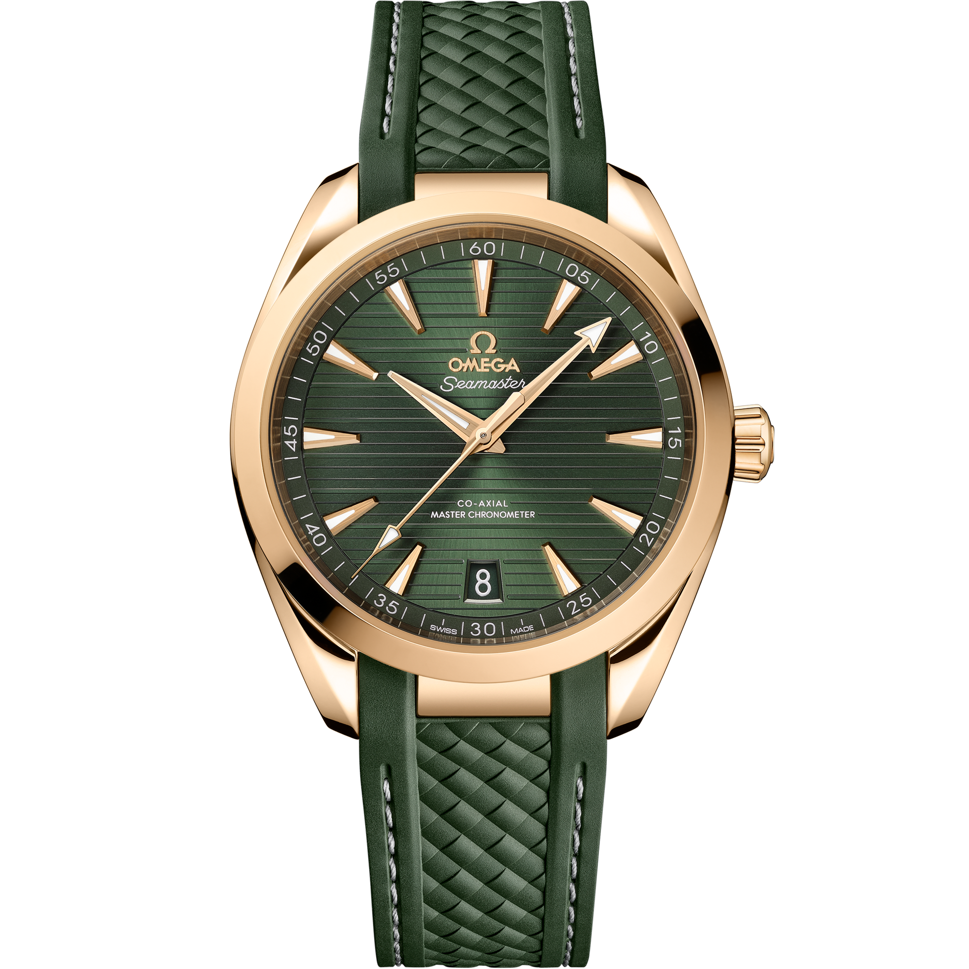 Seamaster Aqua Terra 150M 41 mm, Moonshine™ gold on rubber strap