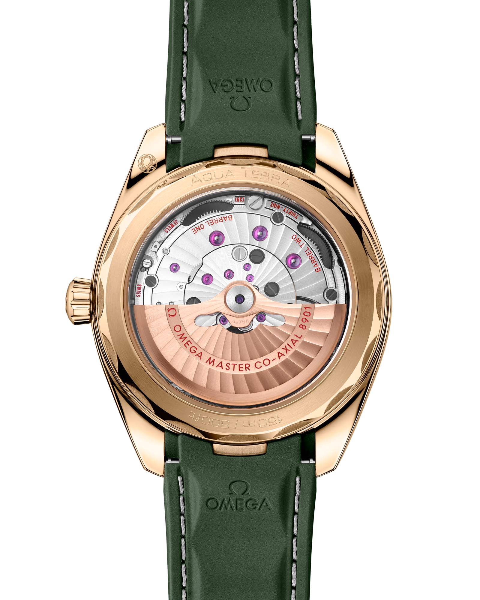 Seamaster Aqua Terra 150M 41 mm, Moonshine™ gold on rubber strap