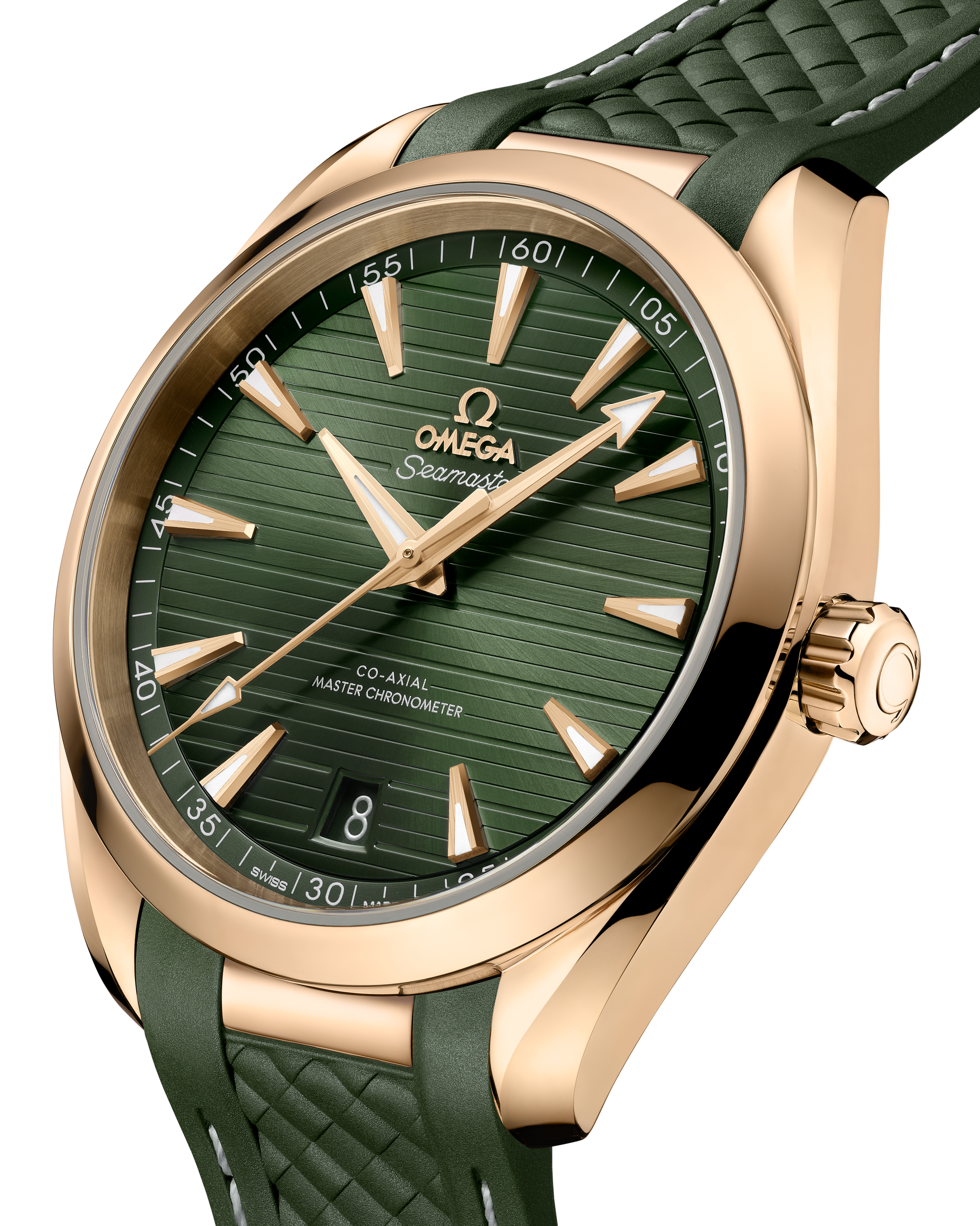 Seamaster Aqua Terra 150M 41 mm, Moonshine™ gold on rubber strap
