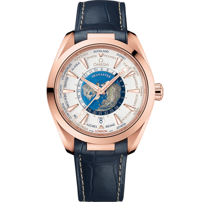 Seamaster Aqua Terra 150M 43 mm, Sedna™ gold on leather strap