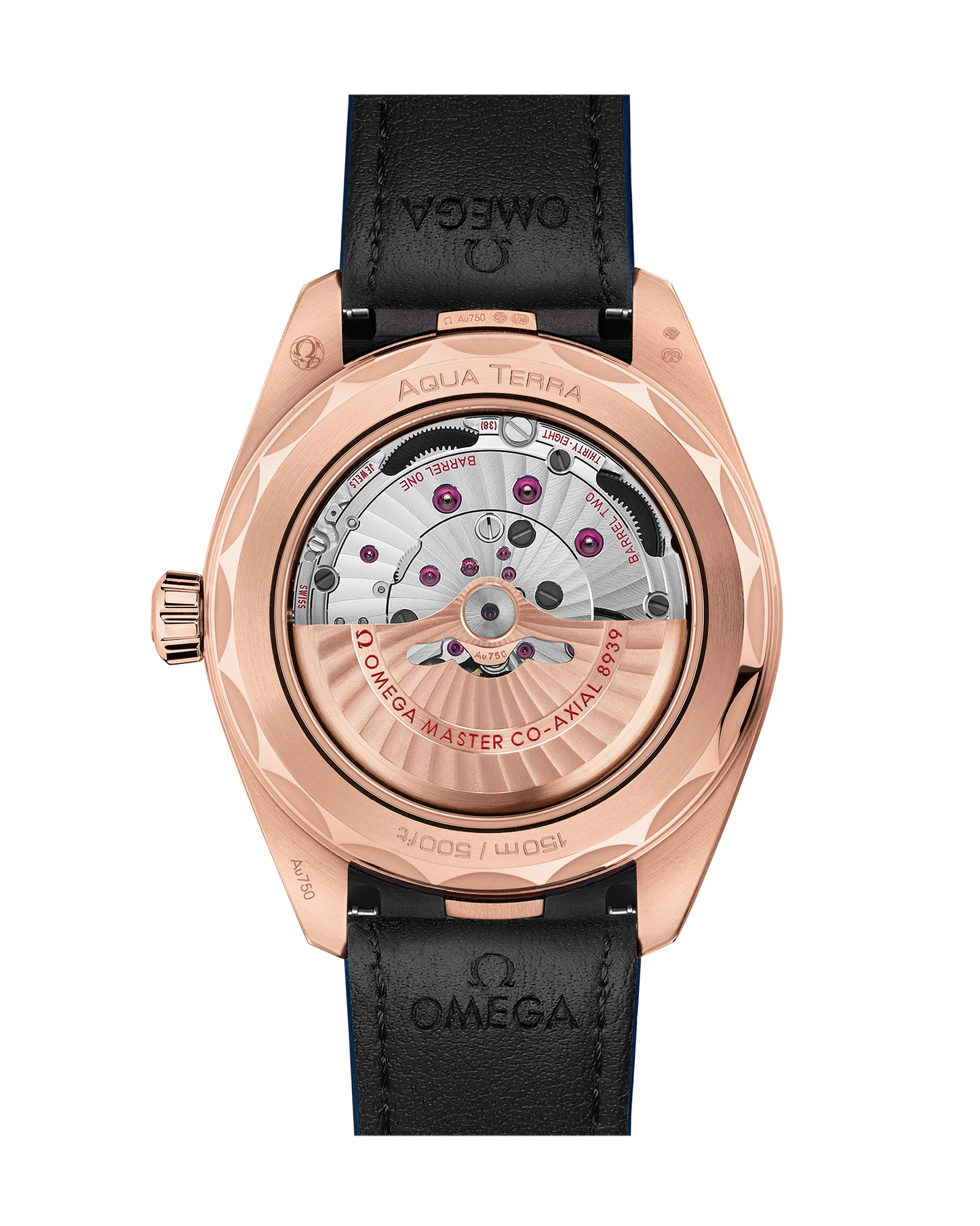 Seamaster Aqua Terra 150M 43 mm, Sedna™ gold on leather strap