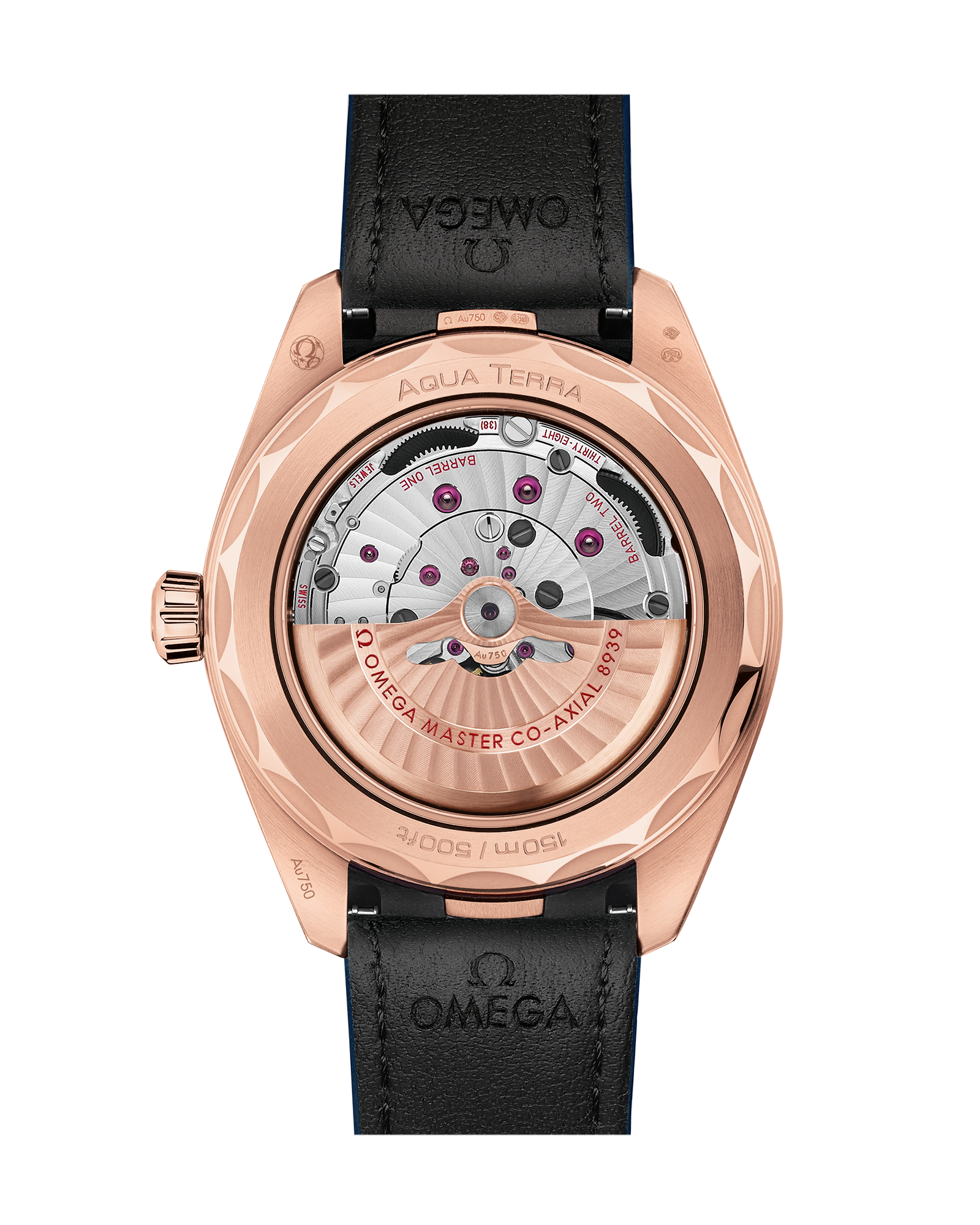 Seamaster Aqua Terra 150M 43 mm, Sedna™ gold on leather strap