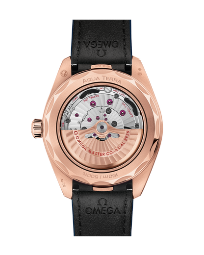 Seamaster Aqua Terra 150M 43 mm, Sedna™ gold on leather strap